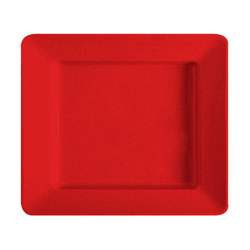 G. E. T. Melamine Plates, Rectangle, Red Sensation Series, 12" x 10" x 1.5" Deep - Case of 12