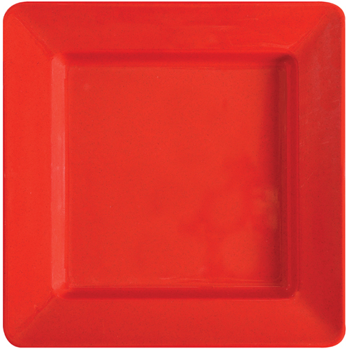 G. E. T. Melamine Plates, Square, Red Sensation Series, 12" x 2.5" Deep - Case of 12