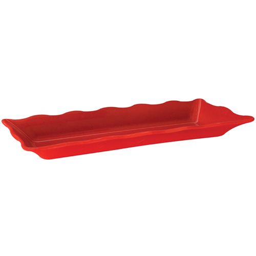 G. E. T. Melamine Platters, Rectangle, Red Sensation Series, 17.5" x 6.75" x 2" Deep - Case of 6