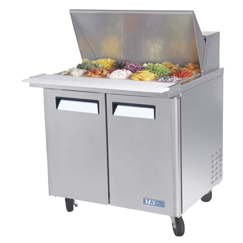 Turbo Air MST-36-15 M3 Series 2 Door Mega-Top Sandwich Salad Table 11 Cu. Ft.