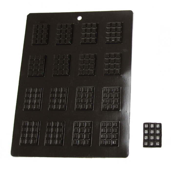 Flexible Chocolate Mold: Mini Tablet, 16 Cavities