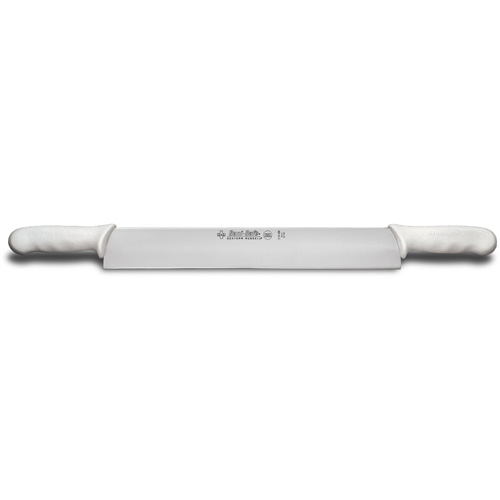 Dexter-Russell S118-14DH Sani-Safe 14" Double Handle Cheese Knife, White Plastic Handle - 09223