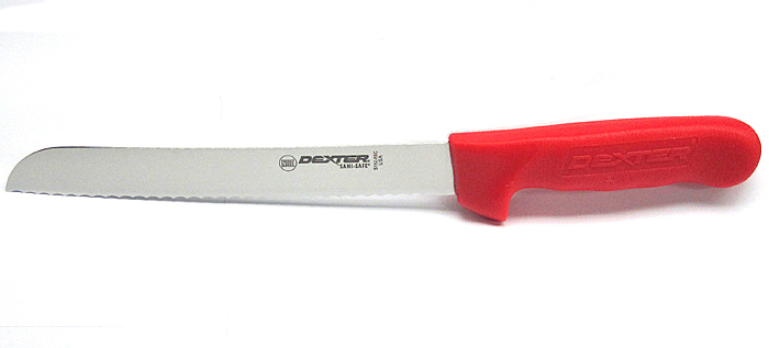 Dexter Russell 13313R 8" Scalloped Bread Knife Sani-Safe, Red Handle