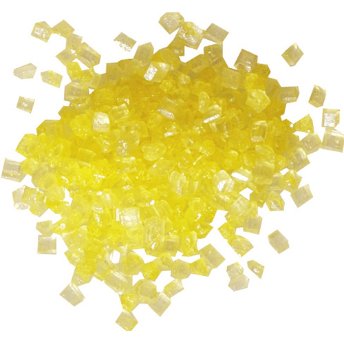 PCB Yellow Sugar Crystal Nuggets. 250 g. per Jar Colored Sugar