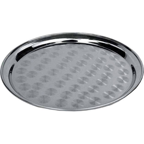 Winco Round Tray Stainless Steel, Large Round Stainless Steel Serving Tray