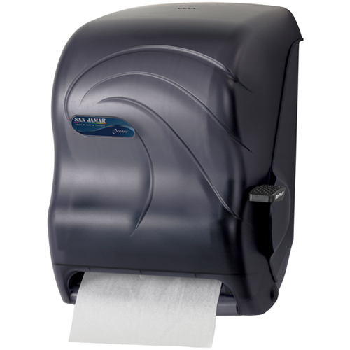 San Jamar Oceans Lever Roll Towel Dispenser, Black Pearl