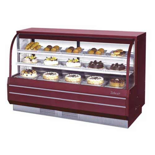 Turbo Air TCGB-72-2 Curved Glass Refrigerated Bakery Case - 6'