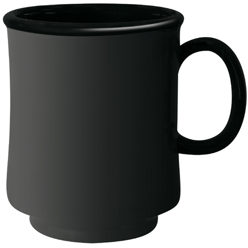 G. E. T. San Mug (Stacking) Black Elegance Series, 8 oz, 3.13" Dia. x 3.75" Deep - Case of 24