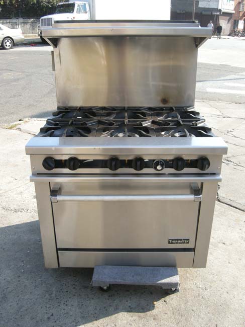 Therma Tek Gas Restaurant Range Model # TMDS36-6-1N Used Excellent Condition