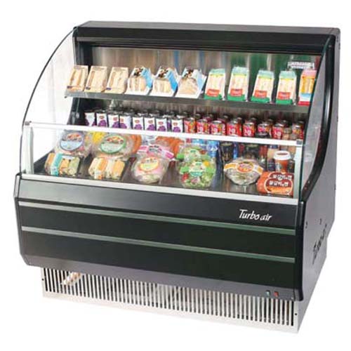 Turbo Air TOM-40LB Horizontal Low-Profile Open Display Merchandiser 40" - Black