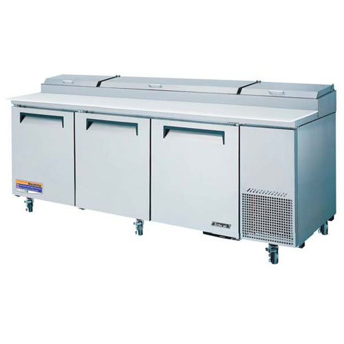 Turbo Air TPR-93SD Super Deluxe 3 Door Pizza Prep Table 31 Cu. Ft.