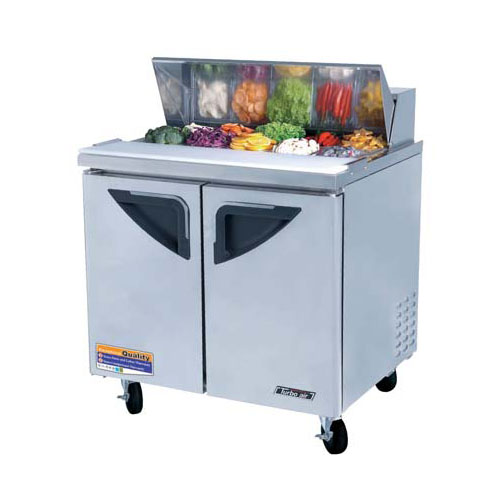 Turbo Air TST-36SD Super Deluxe 2 Door Sandwich Salad Table 11 Cu. Ft.