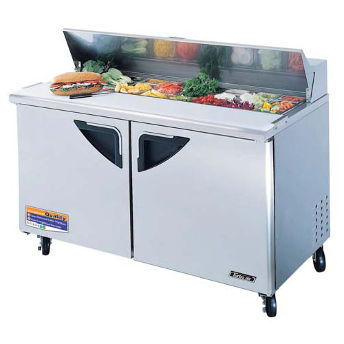 Turbo Air TST-60SD Super Deluxe 2 Door Sandwich Salad Table 16 Cu. Ft.