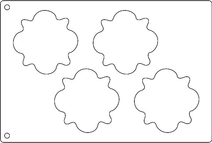 Tuile Template, Badge, 4-3/4" Each. Overall Sheet 10.5" x 15.5"