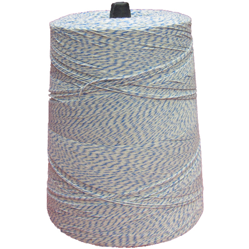 Packaging Twine, 4 Ply, Blue and White. 2 lb Cone, 3,360 Yards