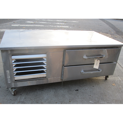 Leader 5' Refrigerated Chef Base Grill Equipment Stand Model LB60ES Used Very Good Condition