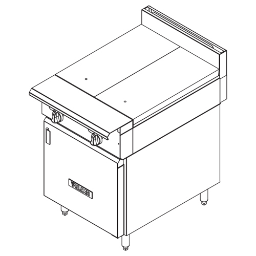 Vulcan V224HB Heavy Duty Gas Range 24", 2 Hot Tops - Cabinet Base