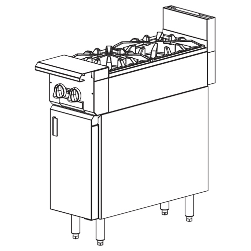 Vulcan V2B12B Heavy Duty Gas Range 12", 2 Burners - Cabinet Base