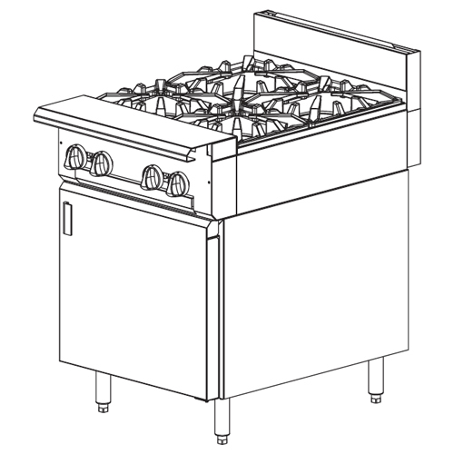 Vulcan V4B24 Heavy Duty Gas Range 24", 4 Burners - Modular Frame