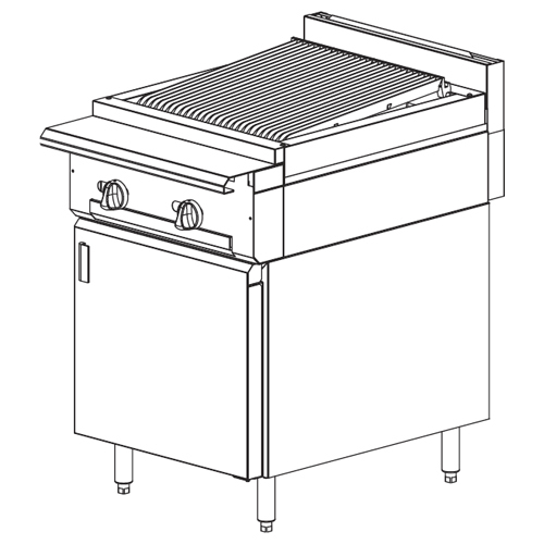 Vulcan VCBB24B Heavy Duty Gas Range 24", Charbroiler - Cabinet Base