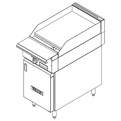 Vulcan VGM18B Heavy Duty Gas Range, 18" Manual Griddle - Cabinet Base