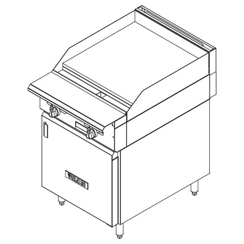 Vulcan VGM24 Heavy Duty Gas Range, 24" Manual Griddle - Modular Frame