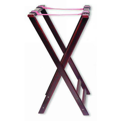 Mahogany Wooden Tray Stand, 32" High