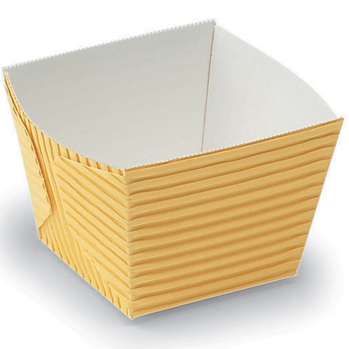 Welcome Home Brands Yellow Cube / Square Paper Baking Cup, 2.9 Oz, 1.6" x 1.6" x 1.6" High, Case of 500