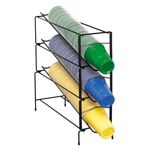 Dispense-Rite WR-CT-3 Vertical Wire Rack Cup Dispenser - 3 Section