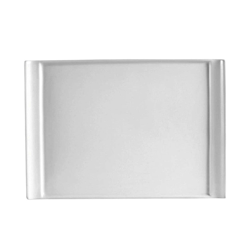  CAC China Dynasty Rectangular Bone White Porcelain Plate, 12" x 9" - Case Of 12