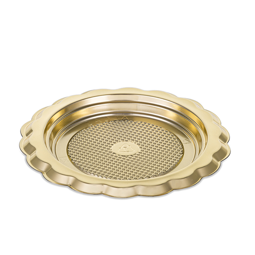 Alcas Mini Medoro Round Gold Trays, 7.09" - Pack of 100