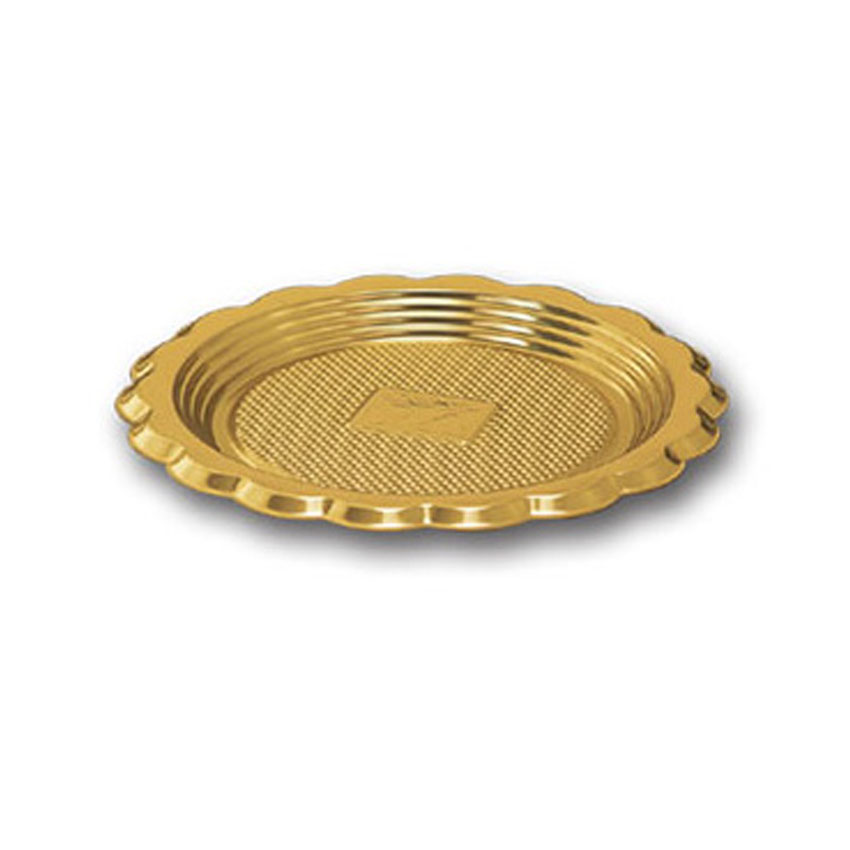 Alcas Round Mini Medoro Tray, Gold, 12 cm (4.72") - Pack of 10