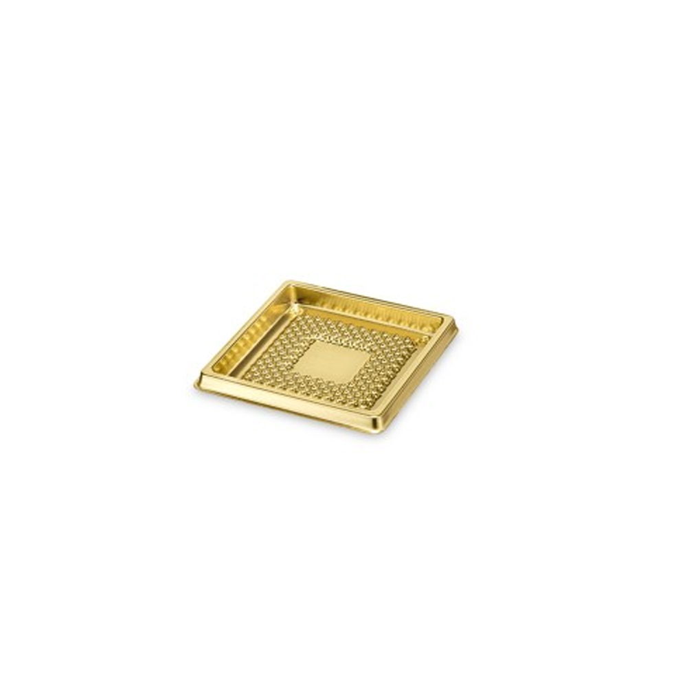 Alcas Square Mini Medoro Tray, Gold, 2" x 2" - Pack of 100