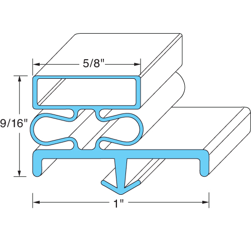 All Points 74-1075 Rubber Magnetic Door Gasket Kit - 10" x 22"