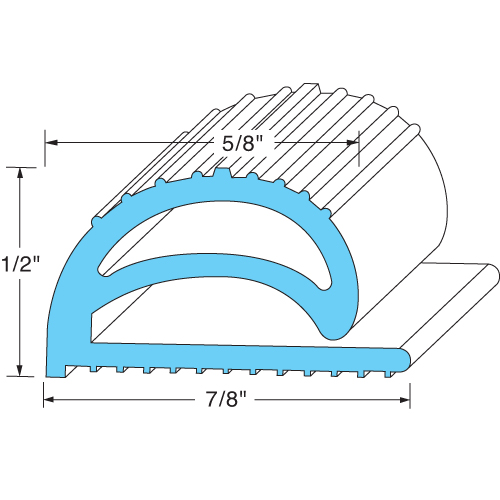 All Points 74-1077 Rubber Compression Door Gasket Strip - 100' x 7/8" x 1/2"