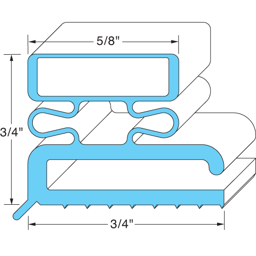 All Points 74-1098 Magnetic Door Gasket Strip - 96" x 3/4" x 3/4"