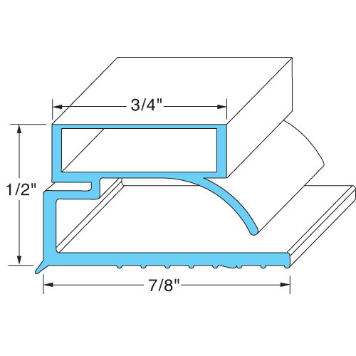 All Points 74-1105 Magnetic Door Gasket Strip - 96" x 7/8" x 1/2"