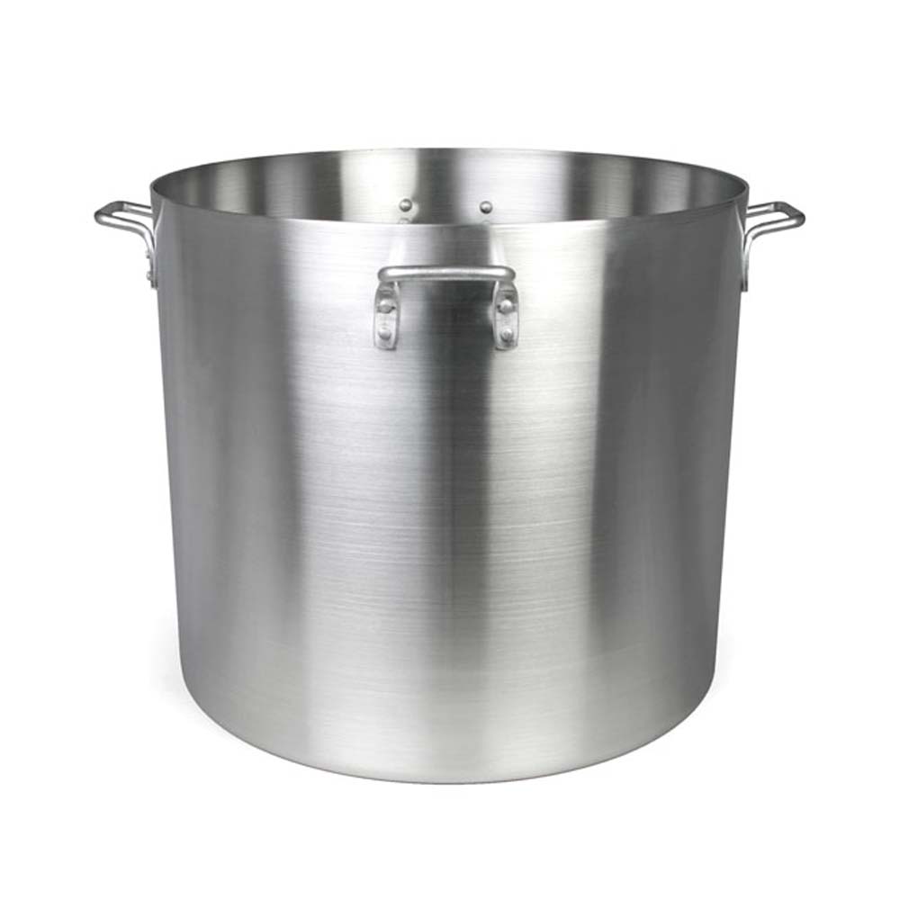 Aluminum Stock Pot with Quad Handles, 200 Qt.