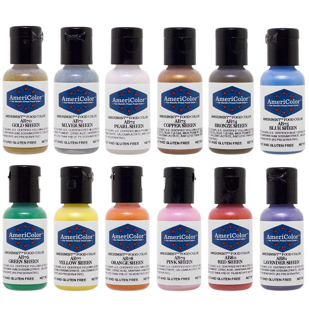 Americolor AmeriMist Sheen Airbrush Color Kit, .65 Oz., 12 Colors