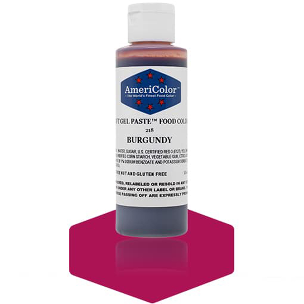 Americolor Burgundy Soft Gel Paste Food Coloring, 4.5 oz. 