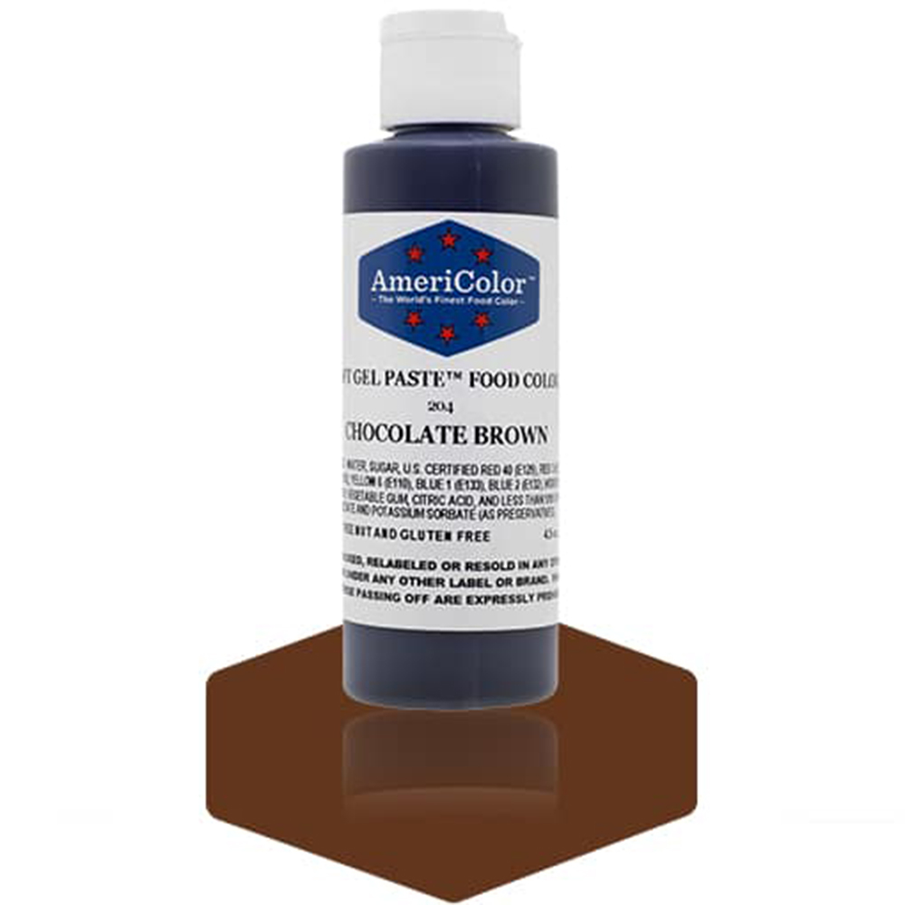 Americolor Chocolate Brown Soft Gel Paste Food Coloring, 4.5 oz. 