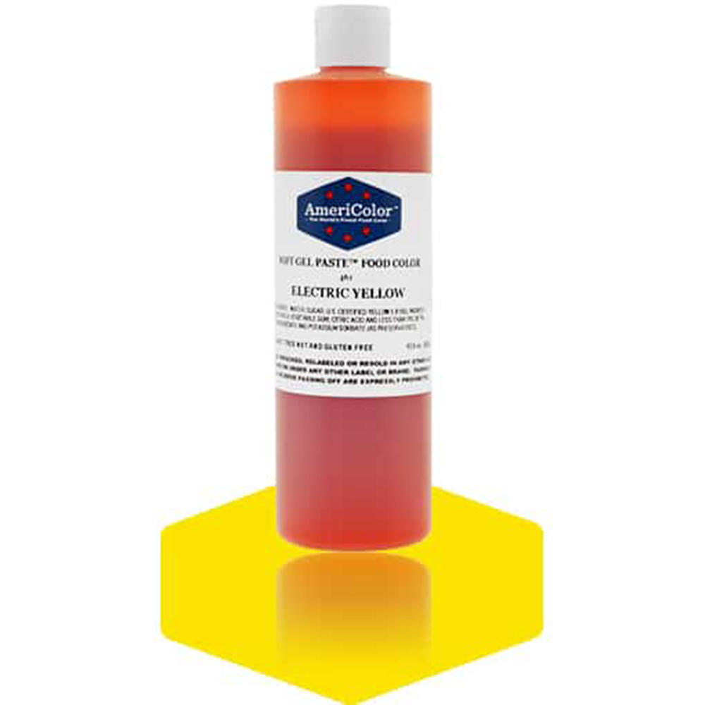 Americolor Electric Yellow Soft Gel Paste Food Coloring, 13.5 oz. 