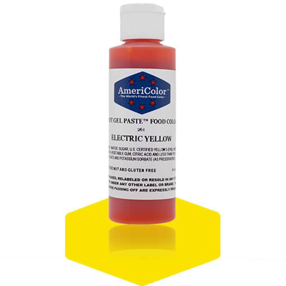 Americolor Electric Yellow Soft Gel Paste Food Coloring, 4.5 oz. 
