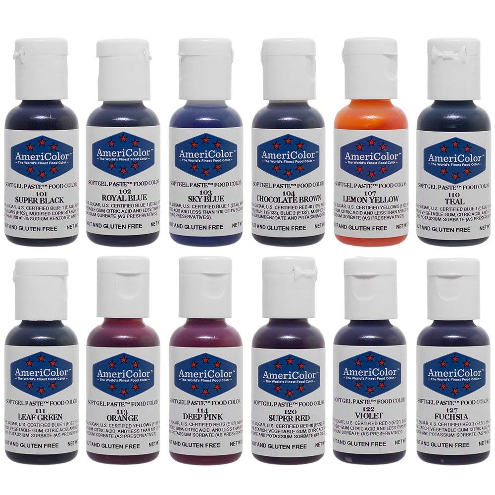 Americolor Gel Paste Student Kit, .75 oz., 12 Colors