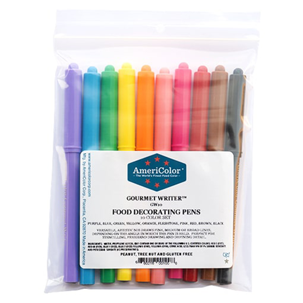 Americolor Gourmet Writer Food Decorating Pen, Assorted Colors Pack