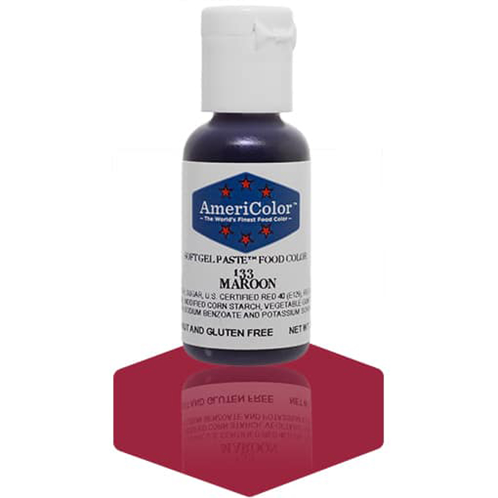 Americolor Maroon Soft Gel Paste Food Coloring, .75 oz.