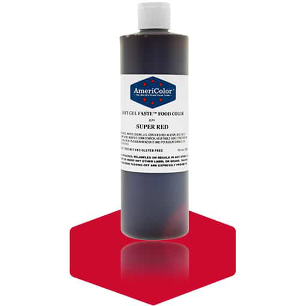 Americolor Super Red Soft Gel Paste Food Coloring, 13.5 oz. Gel Paste