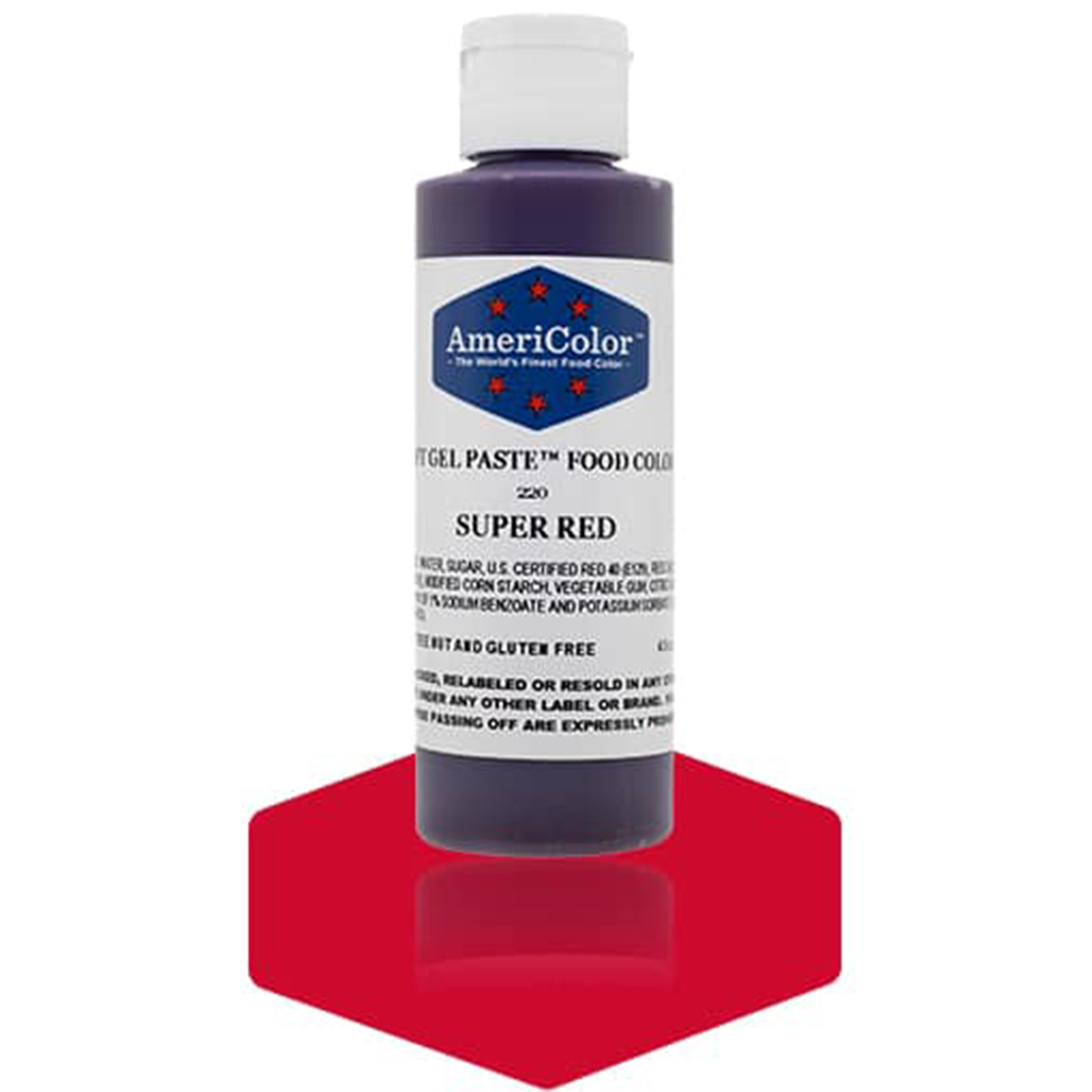 Americolor Super Red Soft Gel Paste Food Coloring, 4.5 oz. Gel Paste
