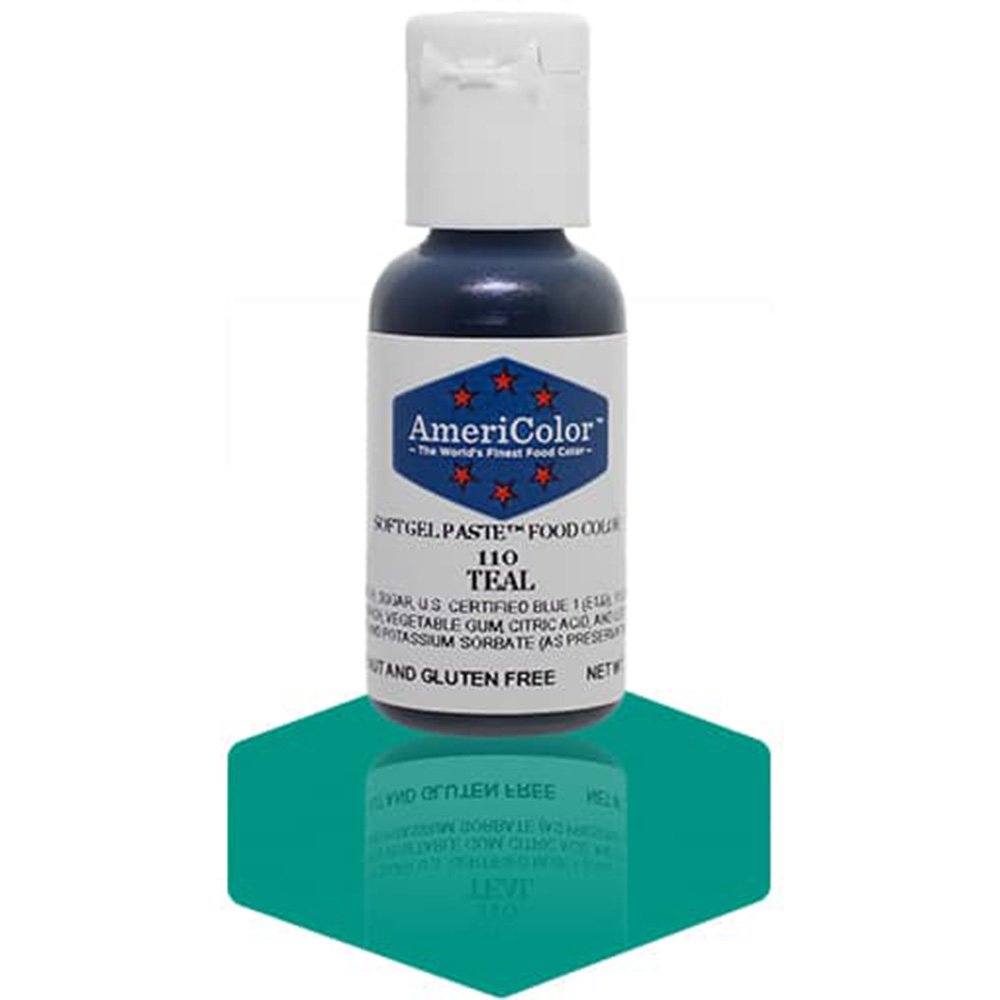 Americolor Teal Soft Gel Paste Food Coloring, .75 oz. 