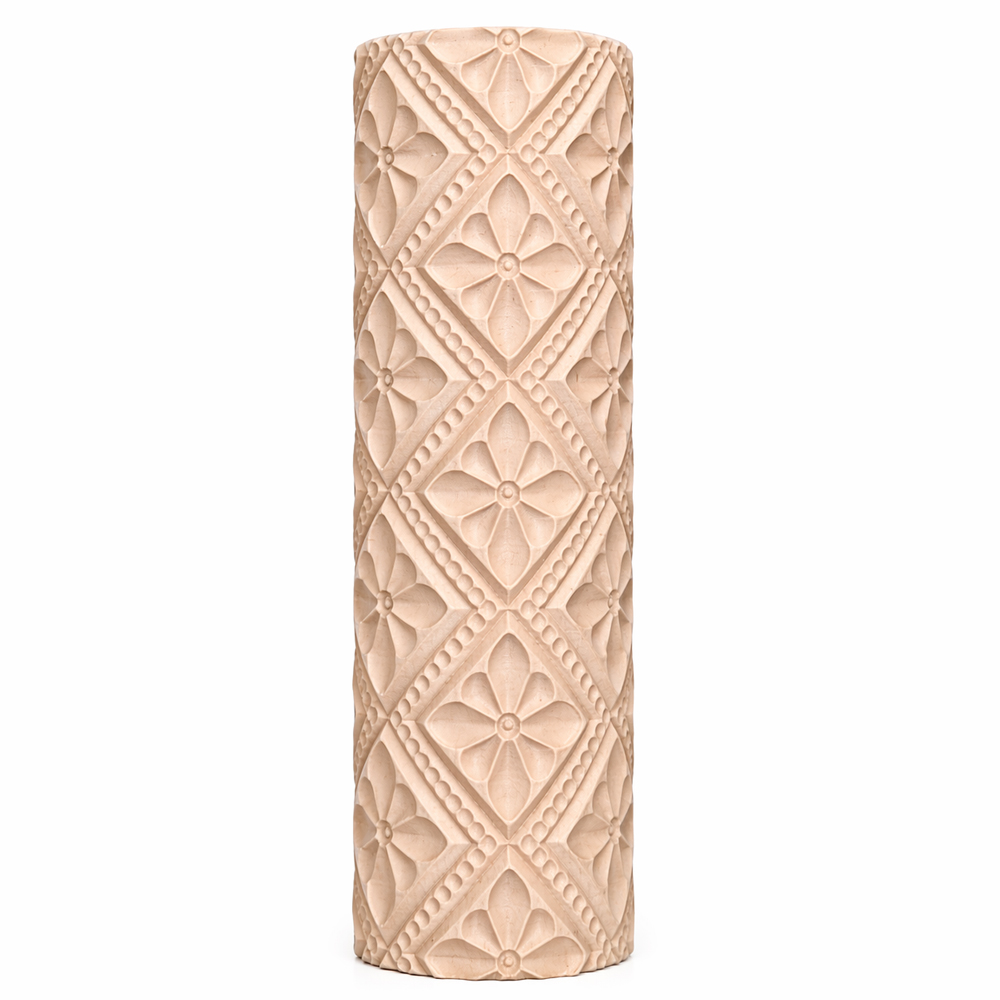Angela Morrison Vintage Bloom Textured Rolling Pin, 9"